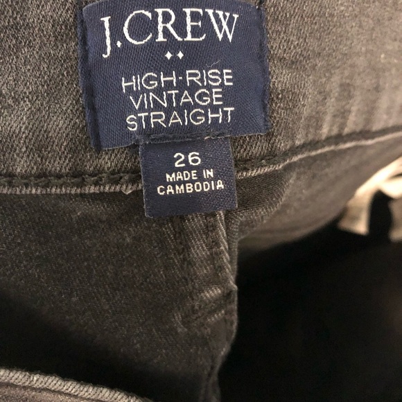 J.Crew High Rise Vintage Straight Button Front Jeans Sz 26 Washed Black Classic - Picture 7 of 7